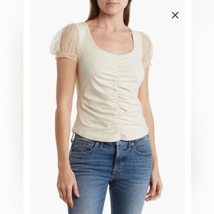 NWT Intimately Free People Blush Up Ruched Blouse Sz M